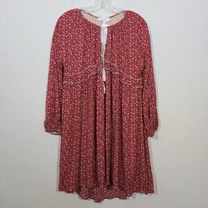 Peach Love Stella Floral Boho Dress Size S